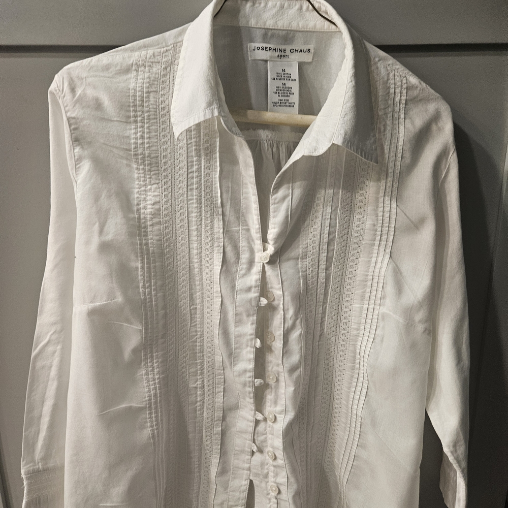 Josephine Chaus Ivory Button-Up Blouse 14